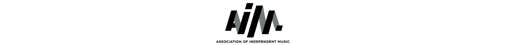 A black text logo that reads 'AIM' and 'Association of Independent Music'.